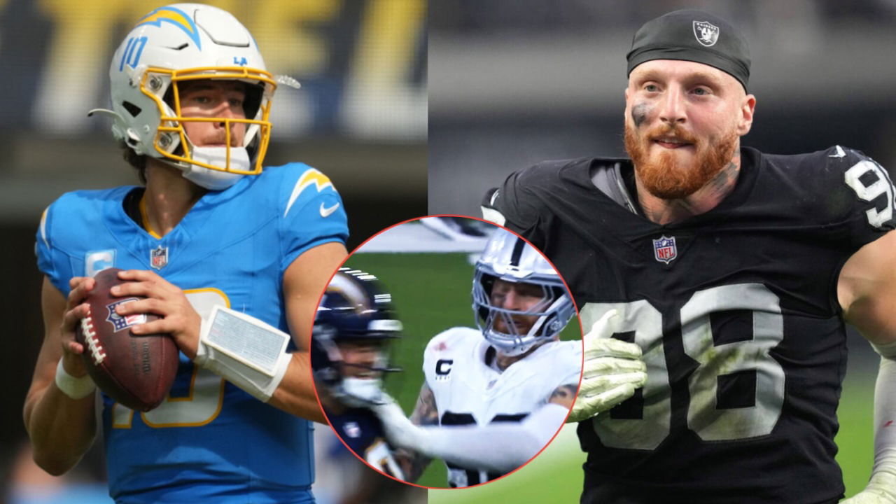 (Video) Maxx Crosby Shoves ‘Pumped up’ Justin Herbert for No Reason, Gets Penalized