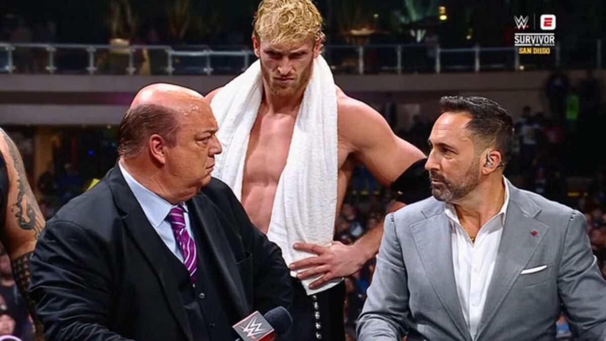Paul Heyman Draws the Ire of the Fans for Shoving a Kid After Survivor Series 2 Paul Heyman and Logan Paul going at it with Joe Tessitore