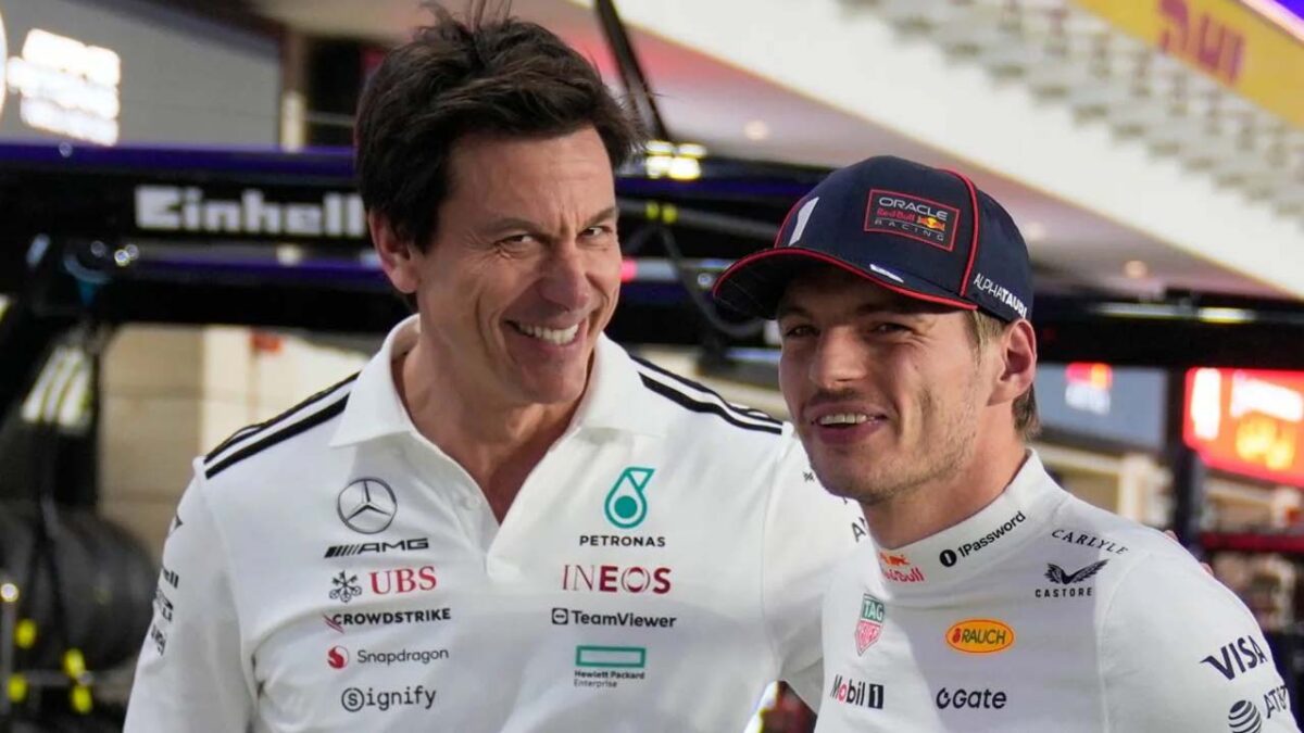 Toto Wolff and Max Verstappen (via AP)