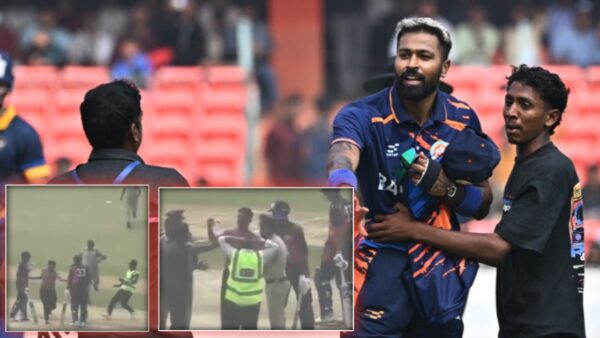 (Video) Fan Invades Pitch Just to Take a Selfie With Hardik Pandya During SMAT Game in Hyderabad 