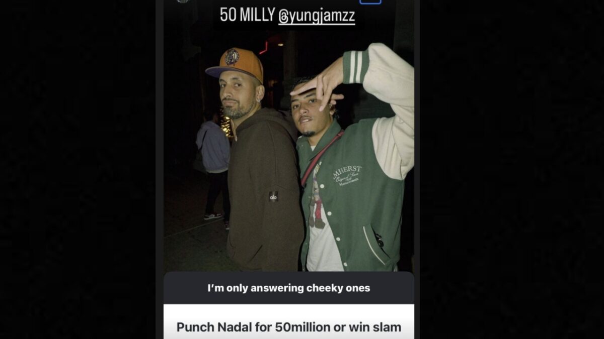 Nick Kyrgios Makes Bold Comment About 'Punching' Rafael Nadal 1 Nick Kyrgios' Instagram story