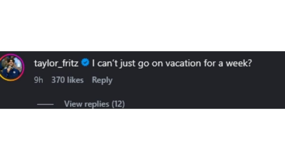Taylor Fritz Responds to Criticism From Former American Pros for Choosing Japan over the Maldives for his Vacation 1 Taylor Fritz reaction