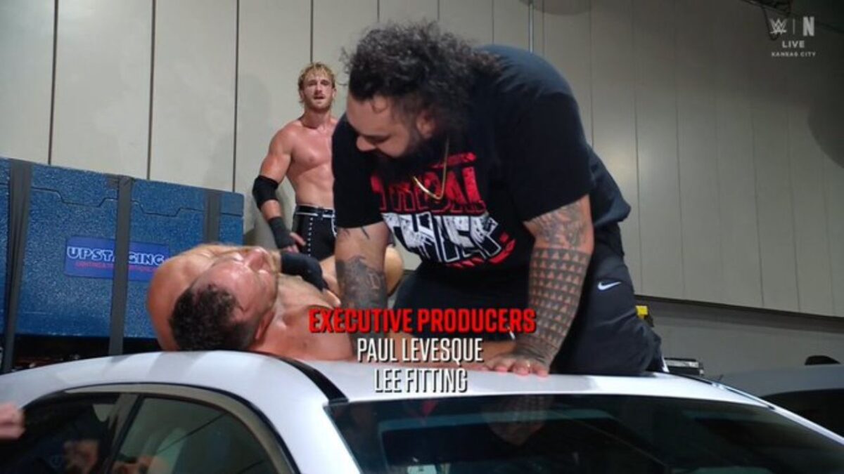 CM Punk Mystery Attacker's Raw Debut Leads to LA Knight's Hospitalization After Main Event Destruction 1 Logan Paul and Bronson Reed destroyed LA Knight to close out Raw