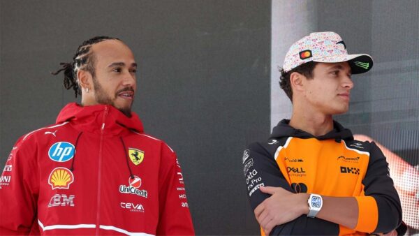 Lewis Hamilton and Lando Norris (via Getty)