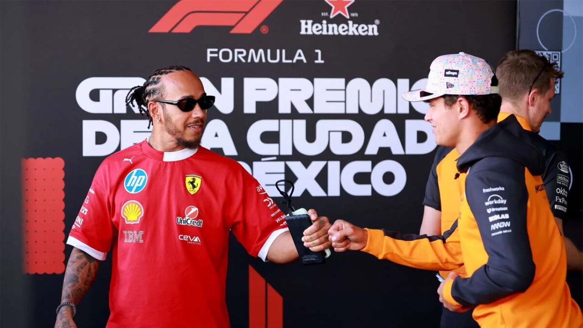 Lewis Hamilton and Lando Norris (via Getty Images)