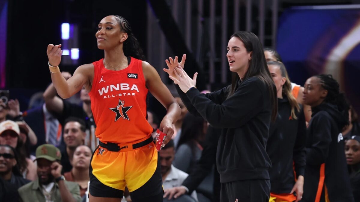 A’ja Wilson Tries to Defuse Angry Fans After TIME Article's Subtle Dig at Caitlin Clark’s Injuries 2 A'ja Wilson and Caitlin Clark at the 2025 All-Star game