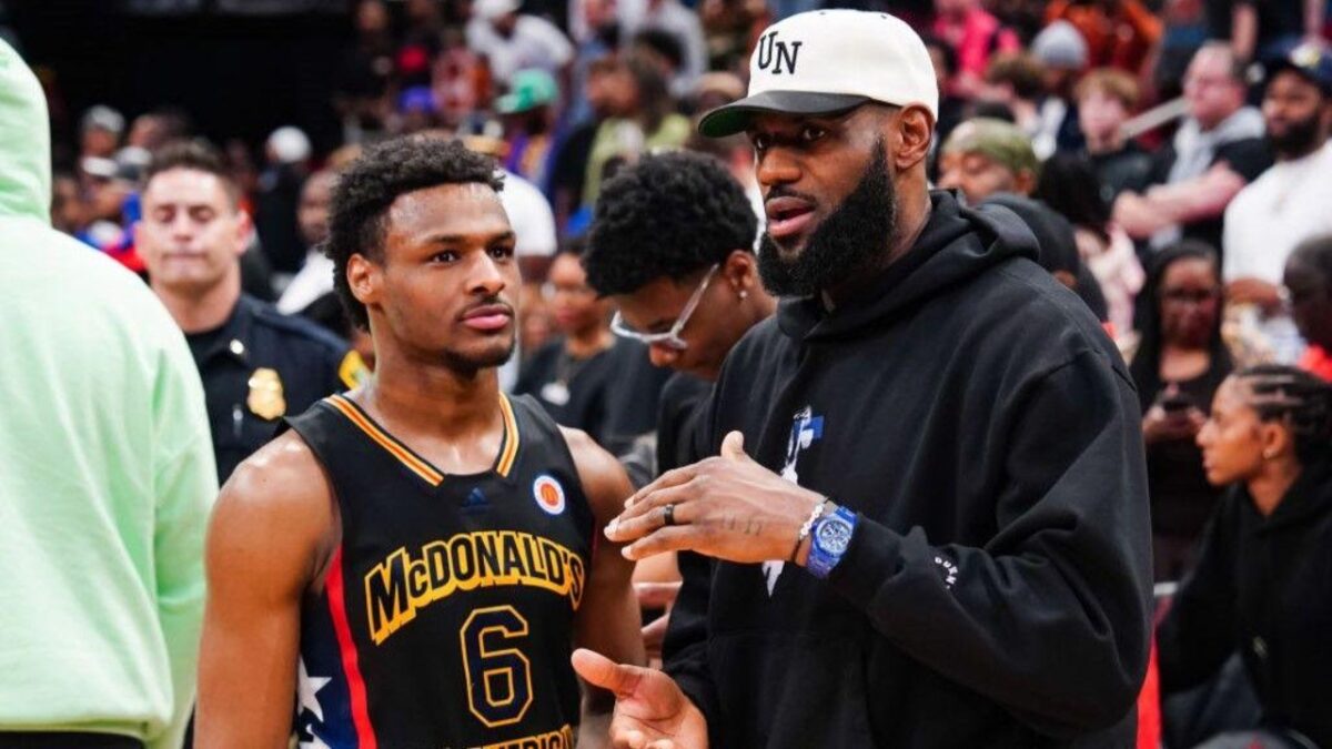 (Video) Bronny James Catches Wild Stray on Rapper Pooh Shiesty's Latest Track 1 Bronny James and LeBron James