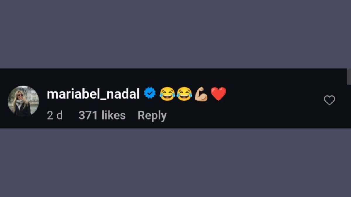 Rafael Nadal's Sister Maribel Shares Hilarious Reaction After His Injury Admission Ahead of 2026 Australian Open 1 Maribel Nadal's comment on Instagram