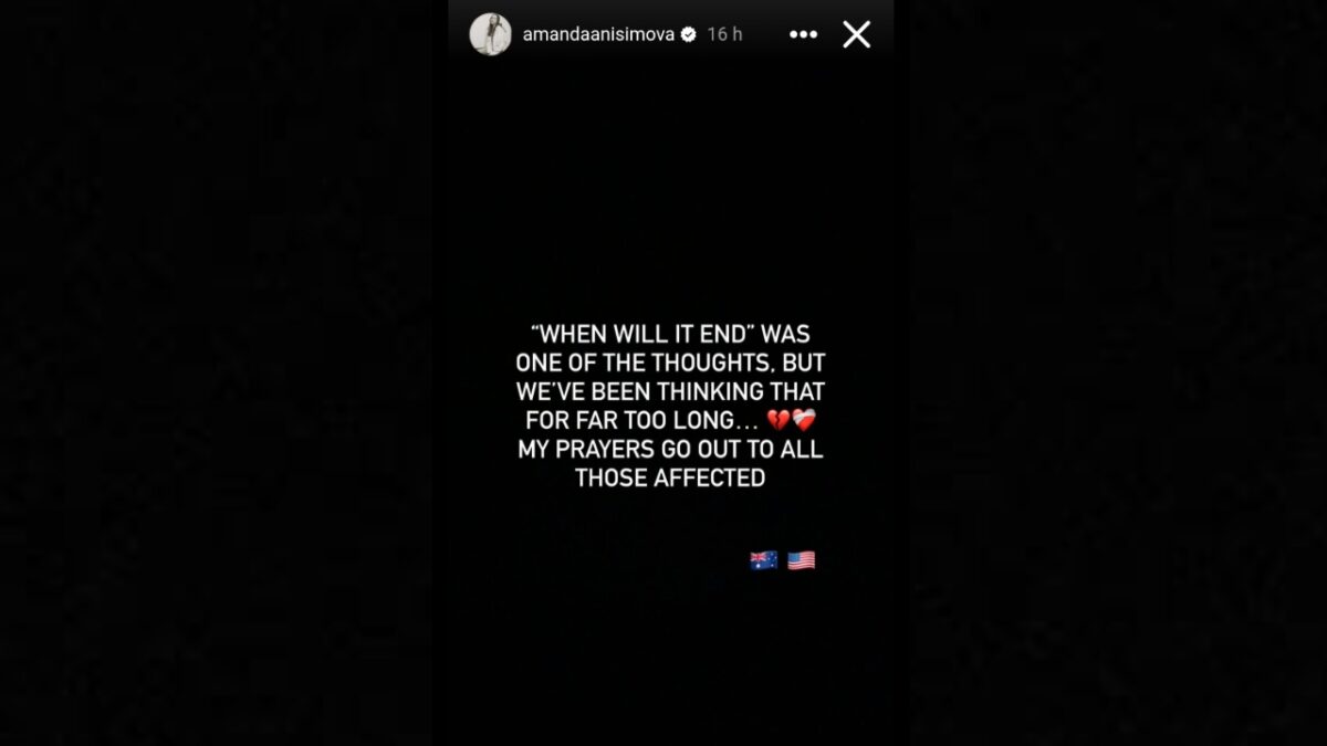Amanda Anisimova Heartbroken After 15 People Die in Australia Mass Shooting During Jewish Event: "When Will It End" 1 Amanda Anisimova's Instagram story (2)
