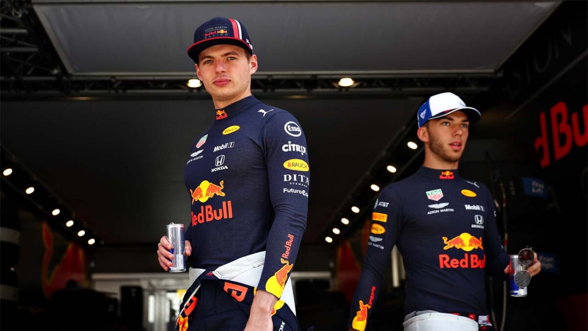 Max Verstappen and Pierre Gasly as Red Bull teammates in 2019 (via Red Bull)