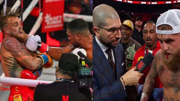 Graphic Scenes at Netflix Boxing As Jake Paul Spits Blood After Getting Knocked Out By Anthony Joshua