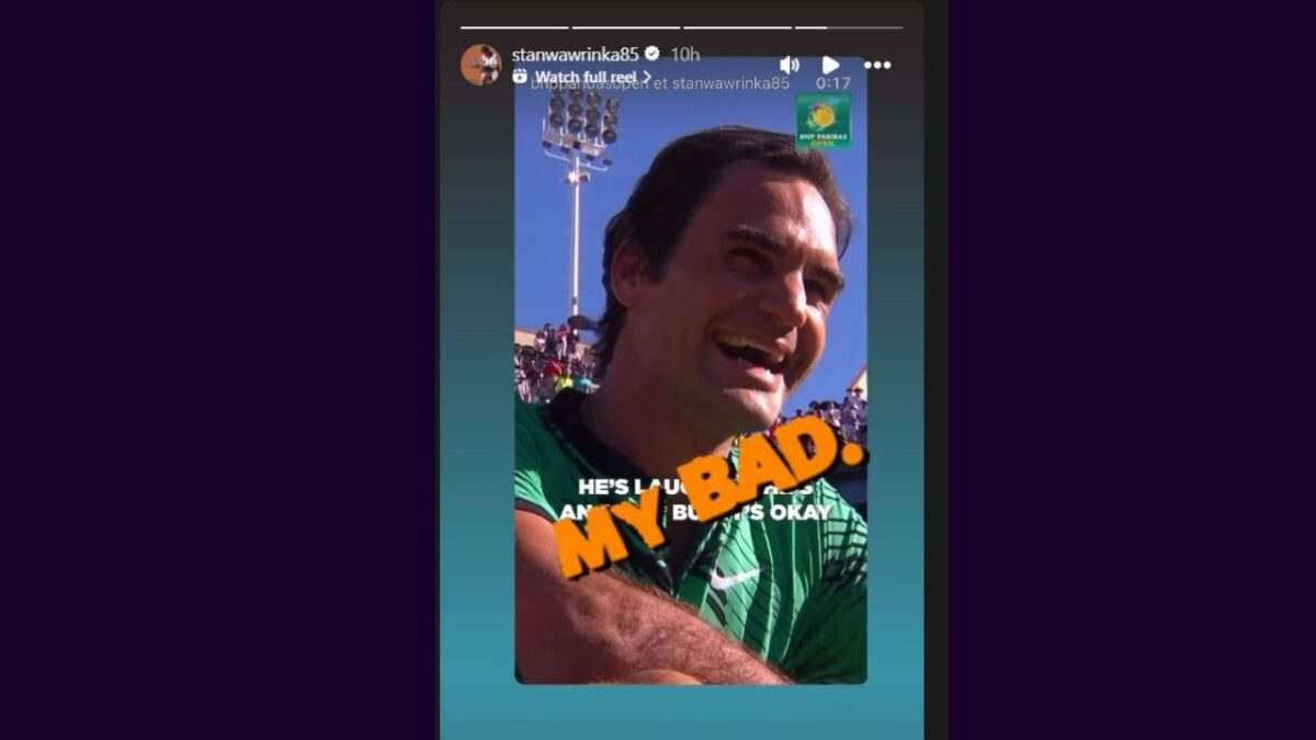 Stan Wawrinka's Instagram story