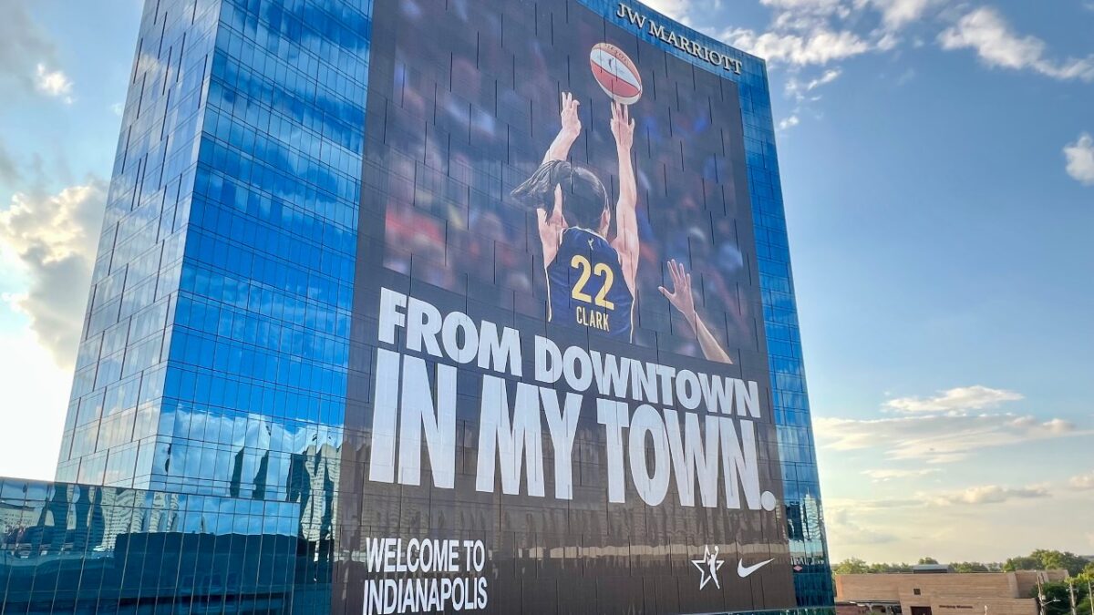 Caitlin Clark Nike billboard at JW Marriott