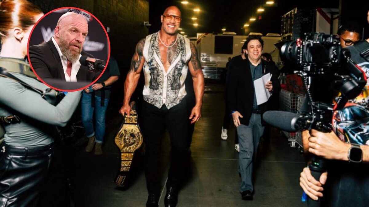 Triple H, The Rock and Brian Gewirtz