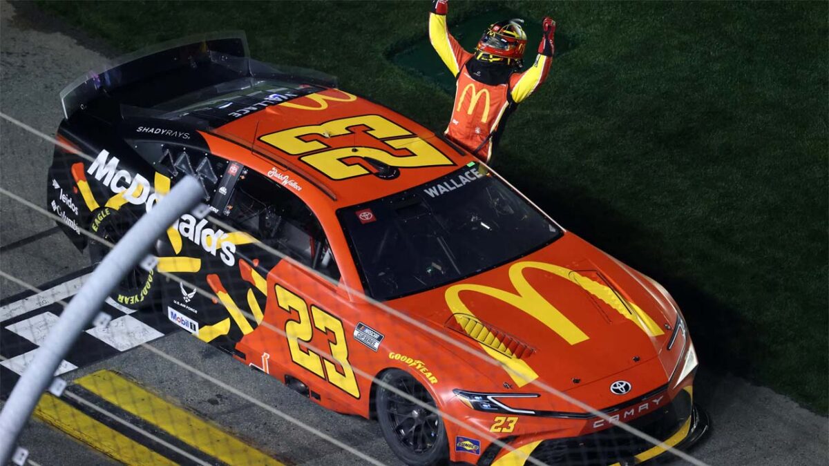Bubba Wallace winning at Daytona 500 (via USA Today)