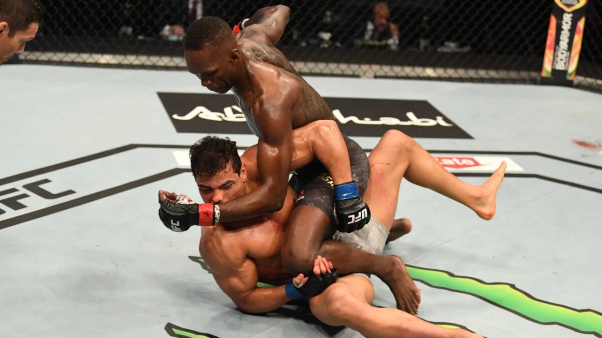 Israel Adesanya dismantling Paulo Costa at UFC 253