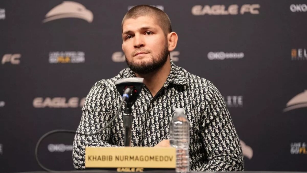 Khabib Nurmagomedov's UFC Record at Risk as Myktybek Orolbai Vows to Top Takedown Charts 1 Khabib Nurmagomedov talks about current UFC politics