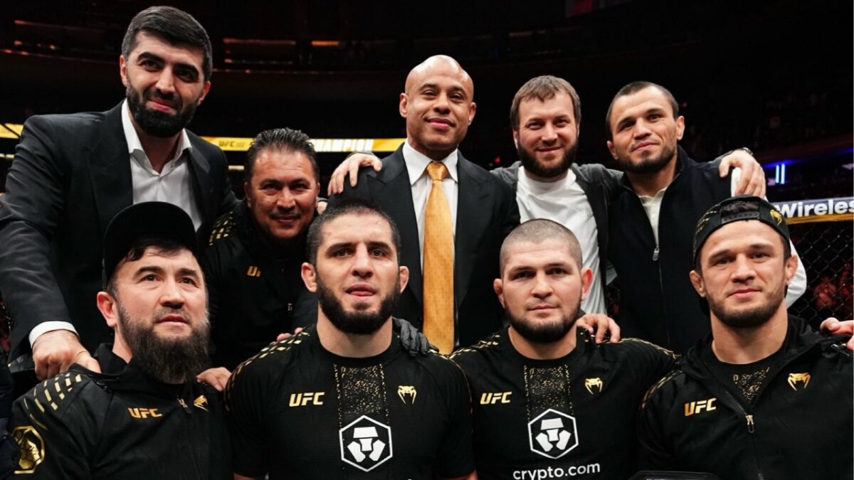 Khabib Nurmagomedov with his team 