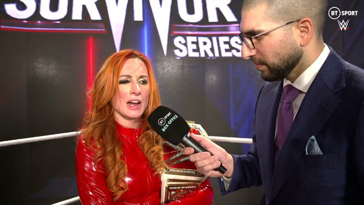 Becky Lynch Goes Berserk at 'Brock Lesnar Guy' Retiring from Attending Wrestling Shows by Underscoring Potential Conspiracy 1 Becky Lynch and Ariel Helwani