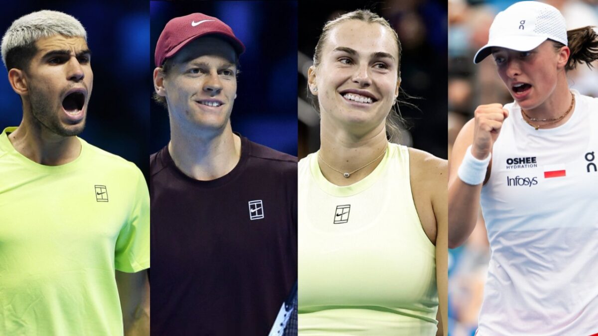 Carlos Alcaraz, Jannik Sinner, Aryna Sabalenka, Iga Swiatek