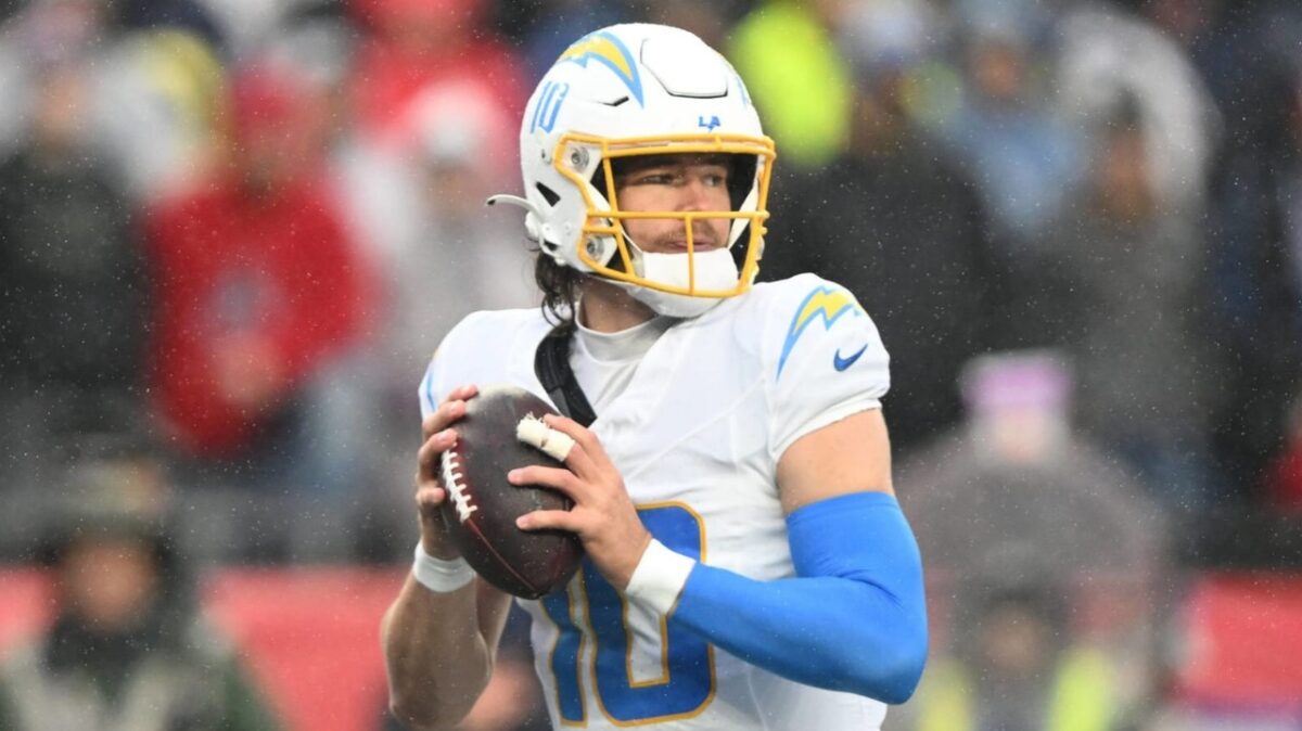 Jim Harbaugh Stands Firm Behind Justin Herbert Following Another Playoff Exit