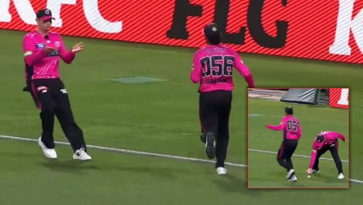 Babar Azam and Steve Smith fielding