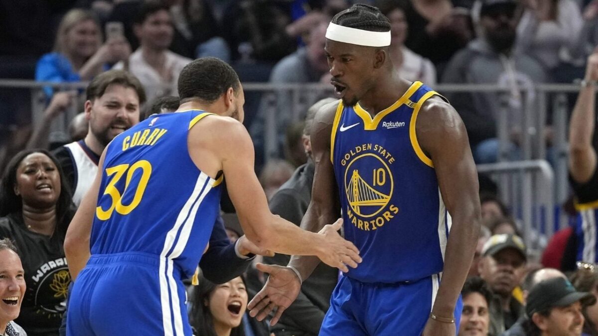 (Video) NBA Microphone Catches Unhinged Conversation Between Jimmy Butler and Buddy Hield After Freak Injury 1 Stephen Curry and Jimmy Butler