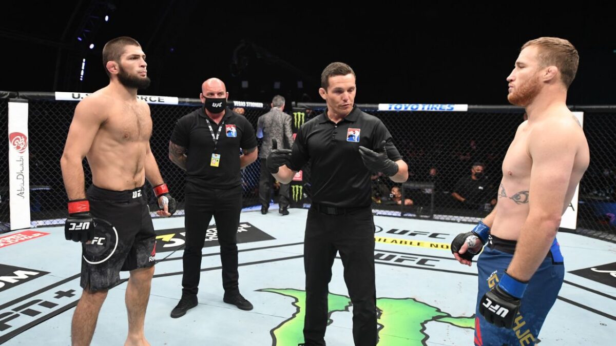 Khabib Nurmagomedov Hints at Deep Rivalry Between His Cousin and Champion Petr Yan 1 Khabib Nurmagomedov vs. Justin Gaethje