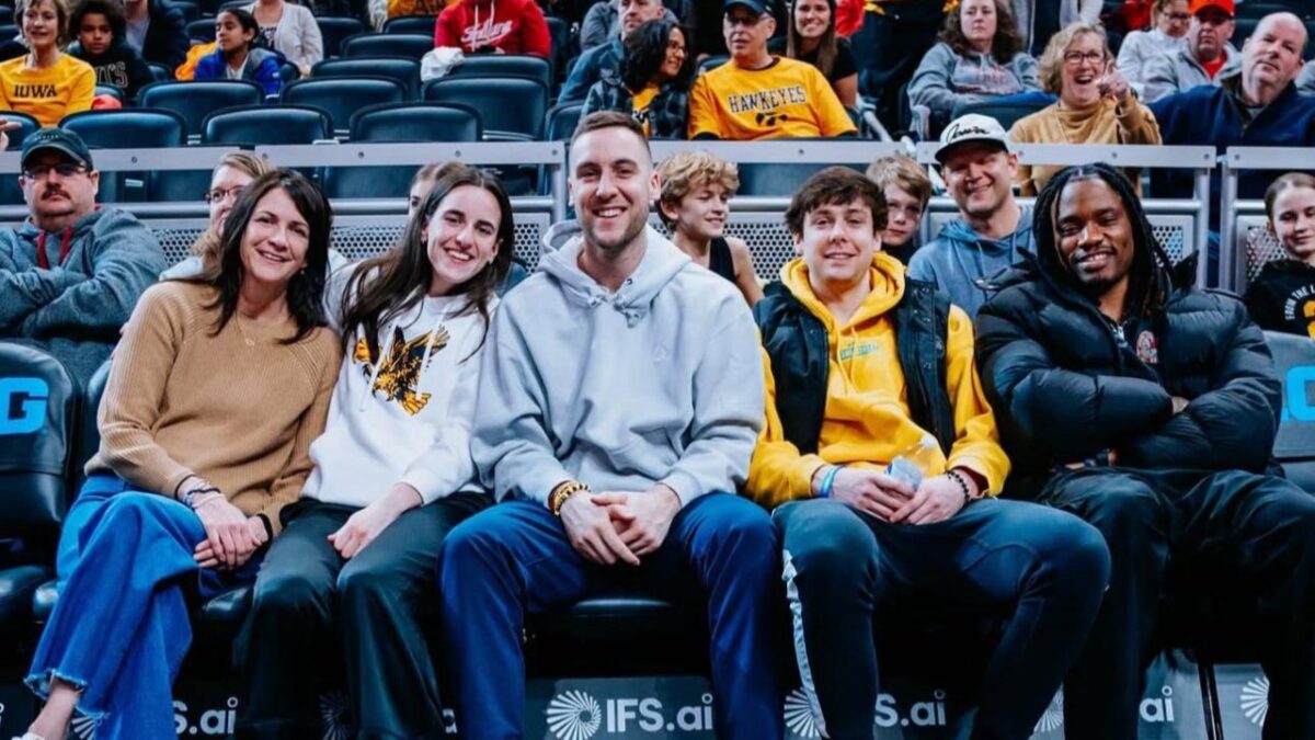 Caitlin Clark, her mother, boyfriend Connor McCaffery, and Butler Bulldogs players