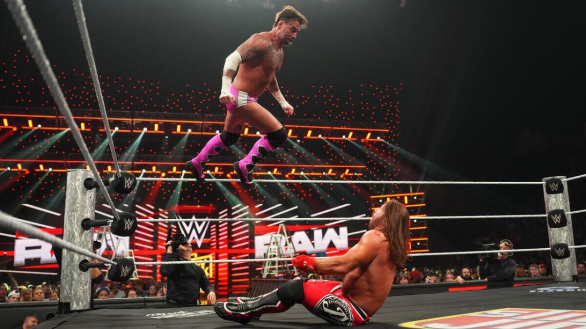 Additional Details on AJ Styles' WWE Retirement Before WrestleMania 42 After Shinsuke Nakamura's Deleted Note for Him 1 CM Punk going for the elbow drop on AJ Styles