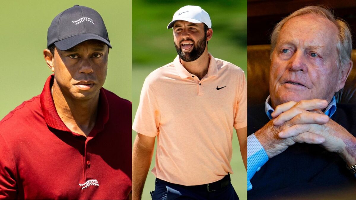 Tiger Woods, Scottie Scheffler and Jack Nicklaus