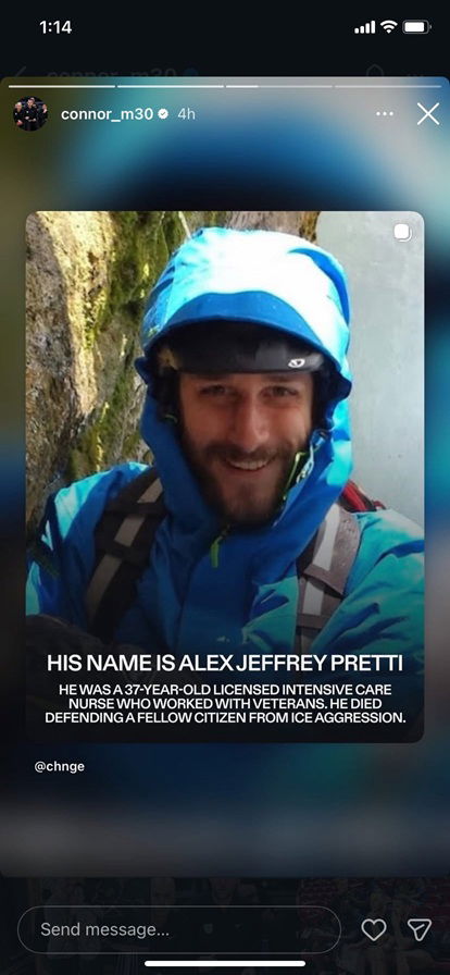 Connor McCaffery honored Alex Pretti