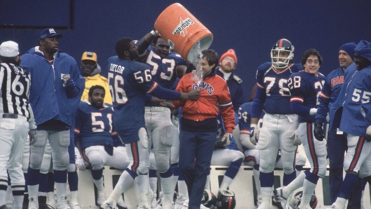 Lawrence Taylor and Bill Belichick on the Giants