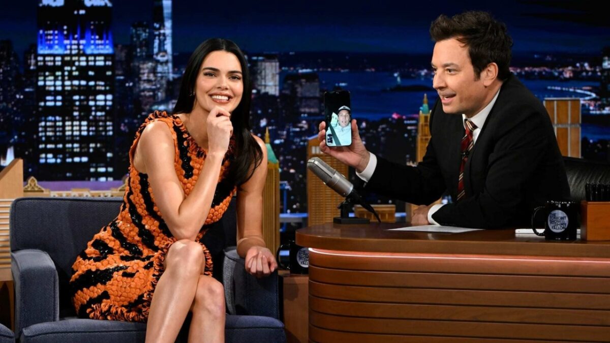 Kendall Jenner and Jimmy Fallon with Tom Brady on FaceTime