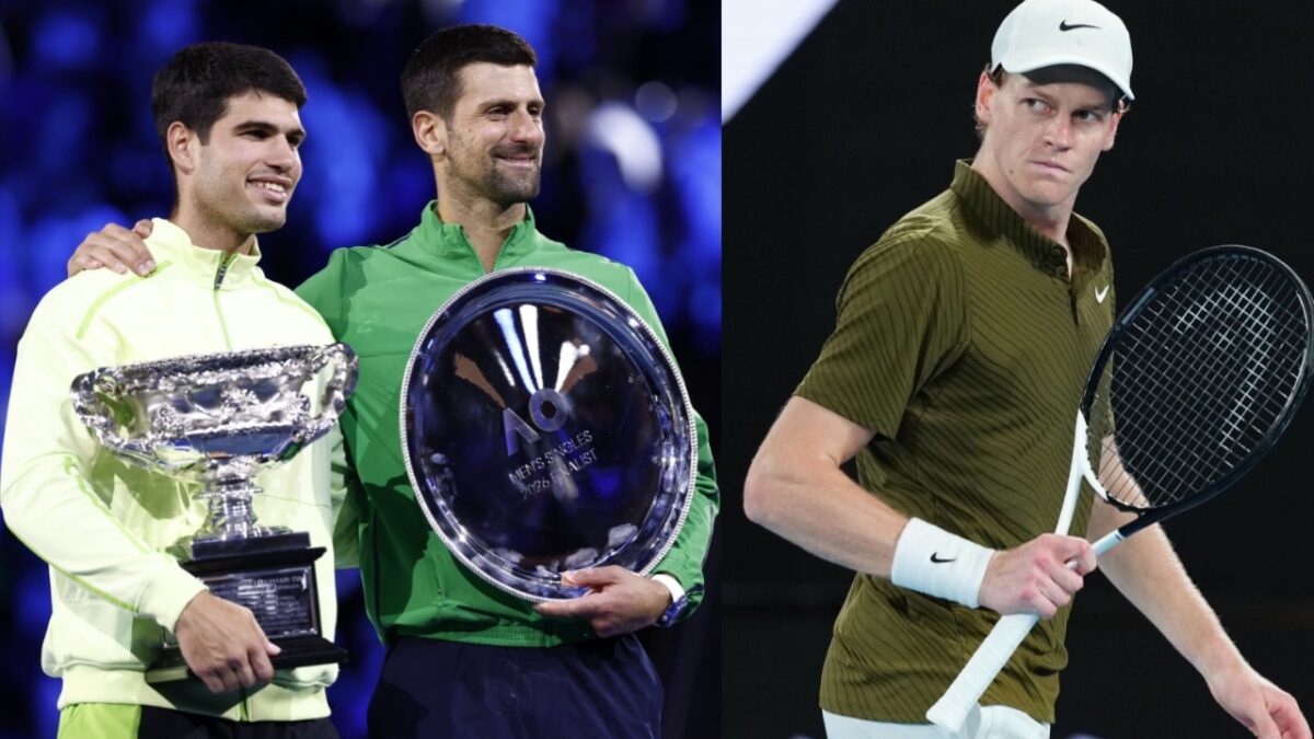 Carlos Alcaraz and Novak Djokovic, Jannik SInner Australain Open 2026