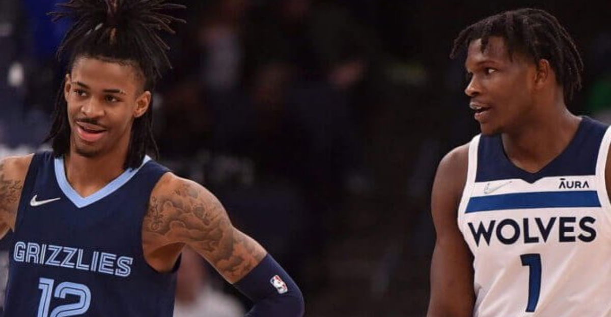 (Video) Anthony Edwards Taunts Ja Morant After Shooting Tough Three-Pointer