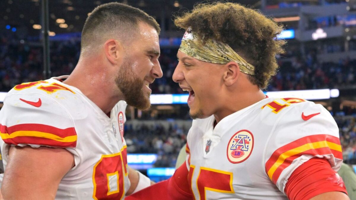 Travis Kelce and Patrick Mahomes