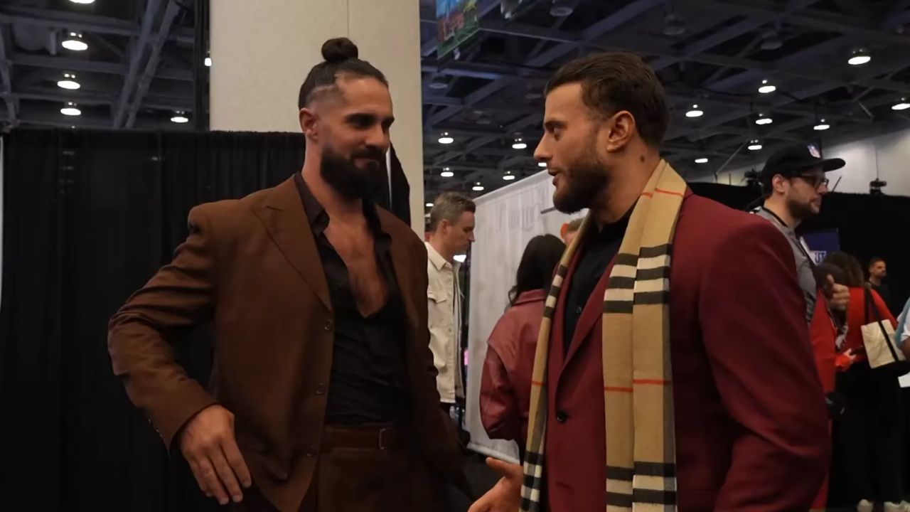 Seth Rollins and MJF Hog the Limelight with Their Impromptu Meetup at Super Bowl Radio Row
