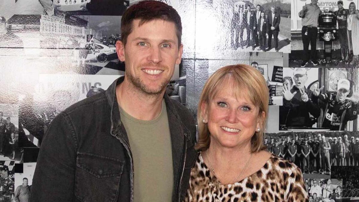 Denny Hamlin with his mother Mary Lou (via People)