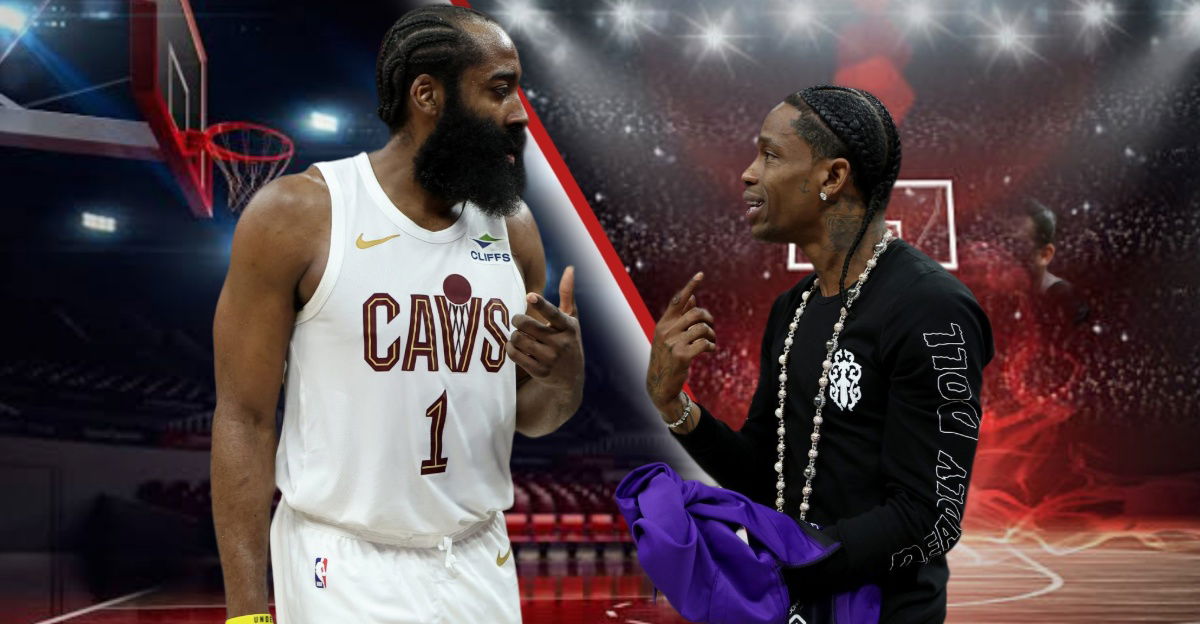 (Video) Travis Scott Crashes James Harden Interview as Cavalier and Drops F-Bomb