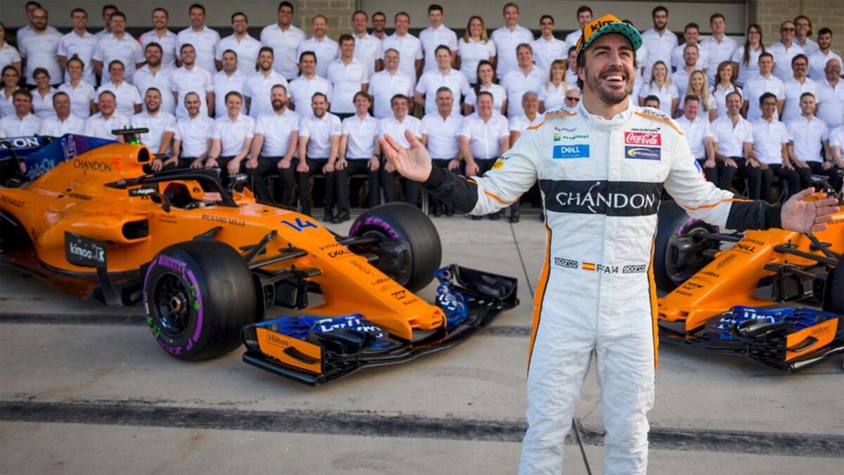 Fernando Alonso at the 2019 Indy 500 with McLaren (via Sky Sports)