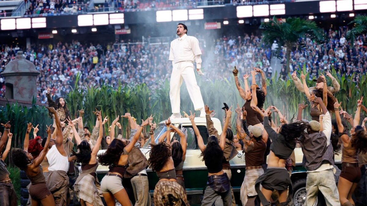 Bad Bunny during the Super Bowl LX halftime show