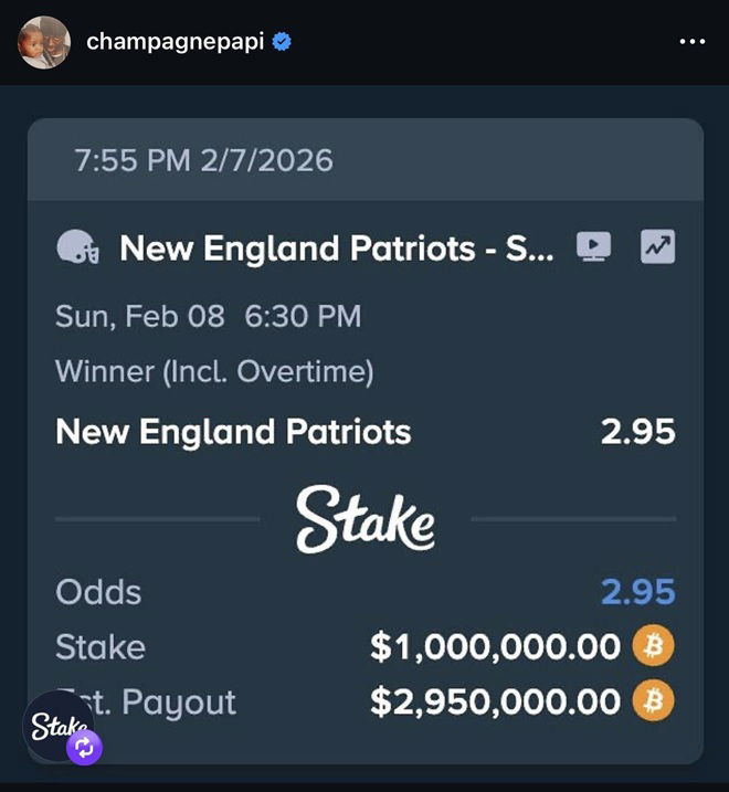 Drake's Super Bowl bet