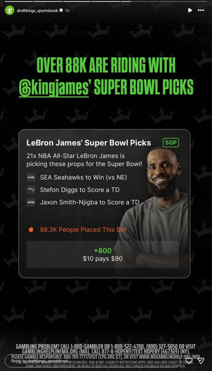 LeBron James' bets