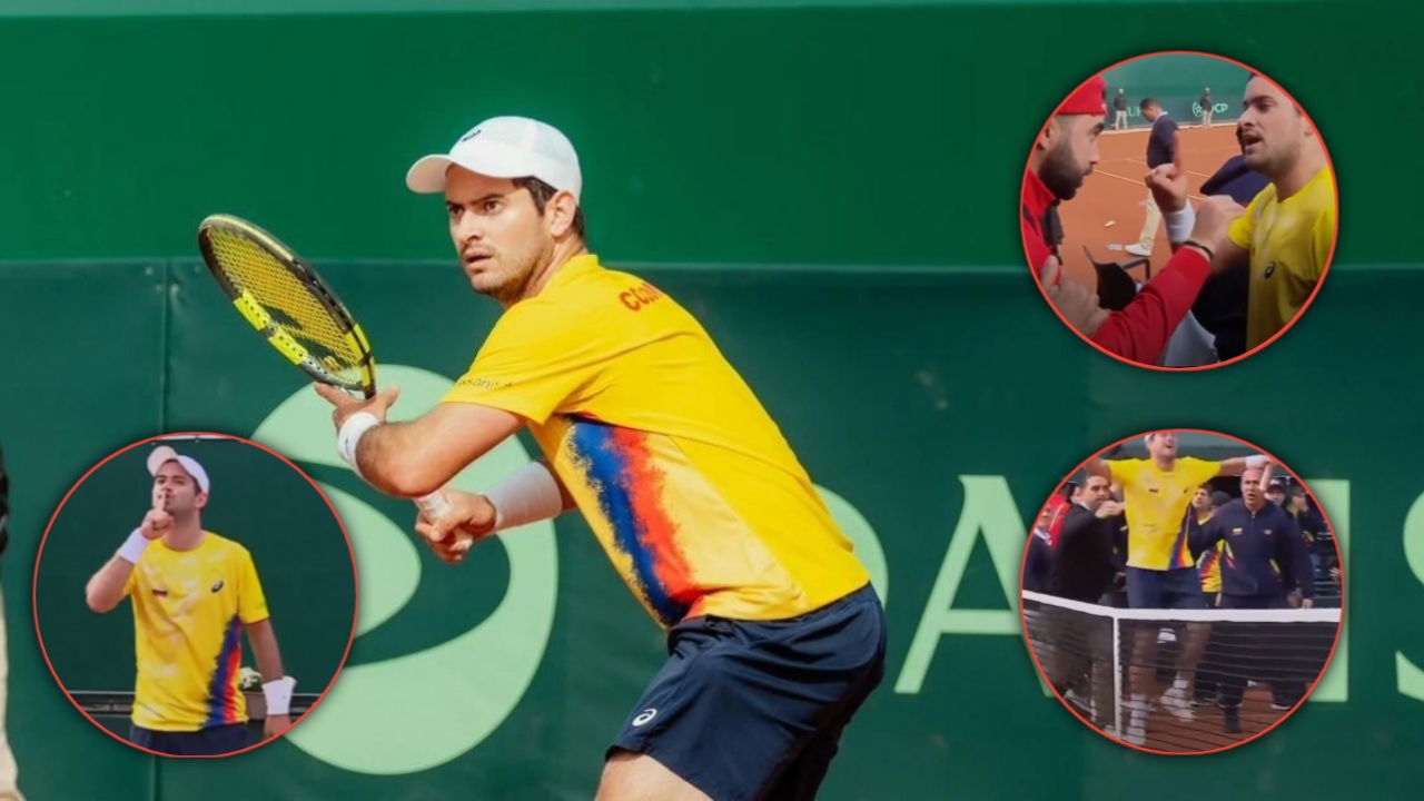 (Video) Furious Moroccan Fans Attack Colombian Tennis Players with Bottles After Nicolas Mejia’s Shush Celebration in Davis Cup