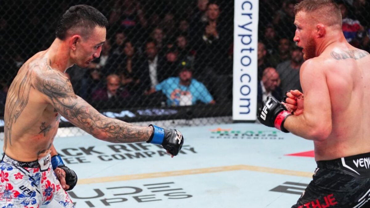 Max Holloway and Justin Gaethje's last seconds at UFC 300 