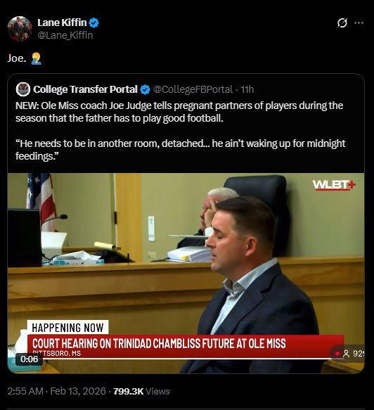 Lane Kiffin's now-deleted reply