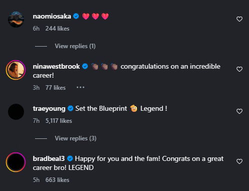 Naomi Osaka, Nina Westbrook, Trae Young, and Bradley Beal