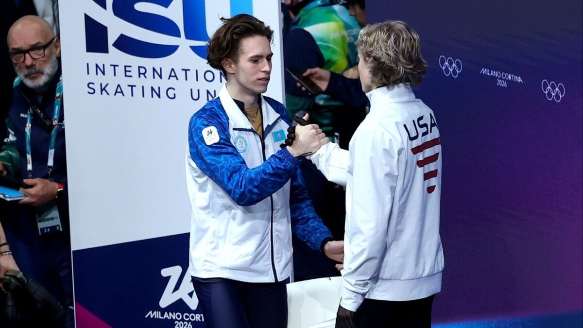 Ilia Malinin congratulated Mikhail Shaidorov on his first career gold medal after his performance (Image via CGTNSportsScene on X)