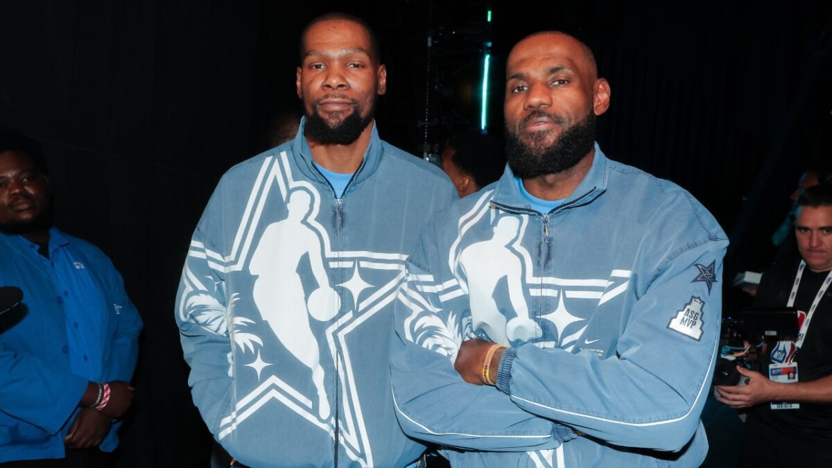 Kevin Durant and LeBron James at the 2026 All-Star game